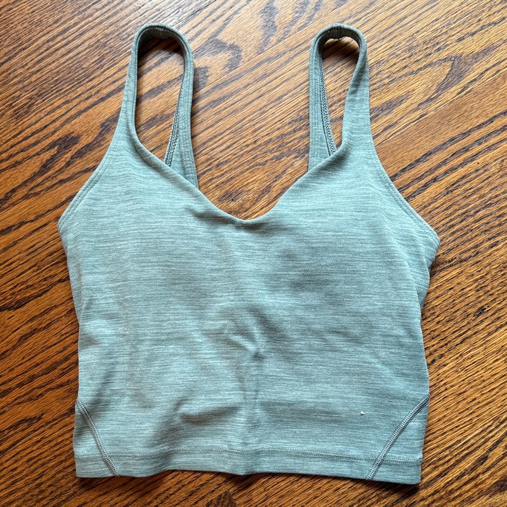 B8 Lululemon Athletica Women’s 0 Heathered Moss Sage Green Sports Bra